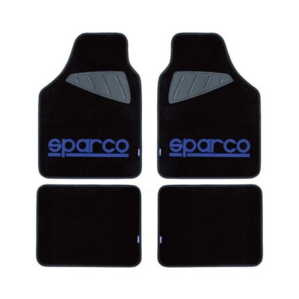 Μοκέτα Μαύρη με Μπλε logo 4τμχ Sparco