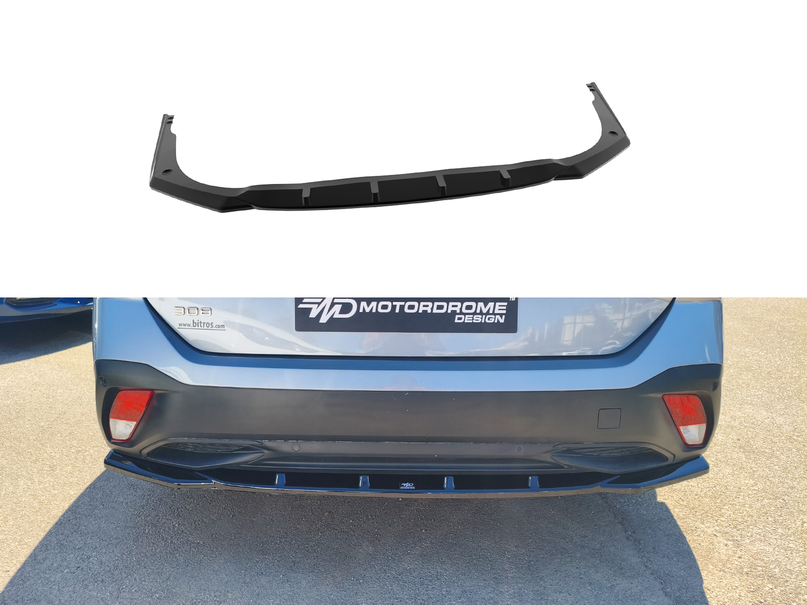 Rear Splitter Peugeot 308 SW Mk3 Πίσω Σπλίτερ Peugeot 308 SW Mk3