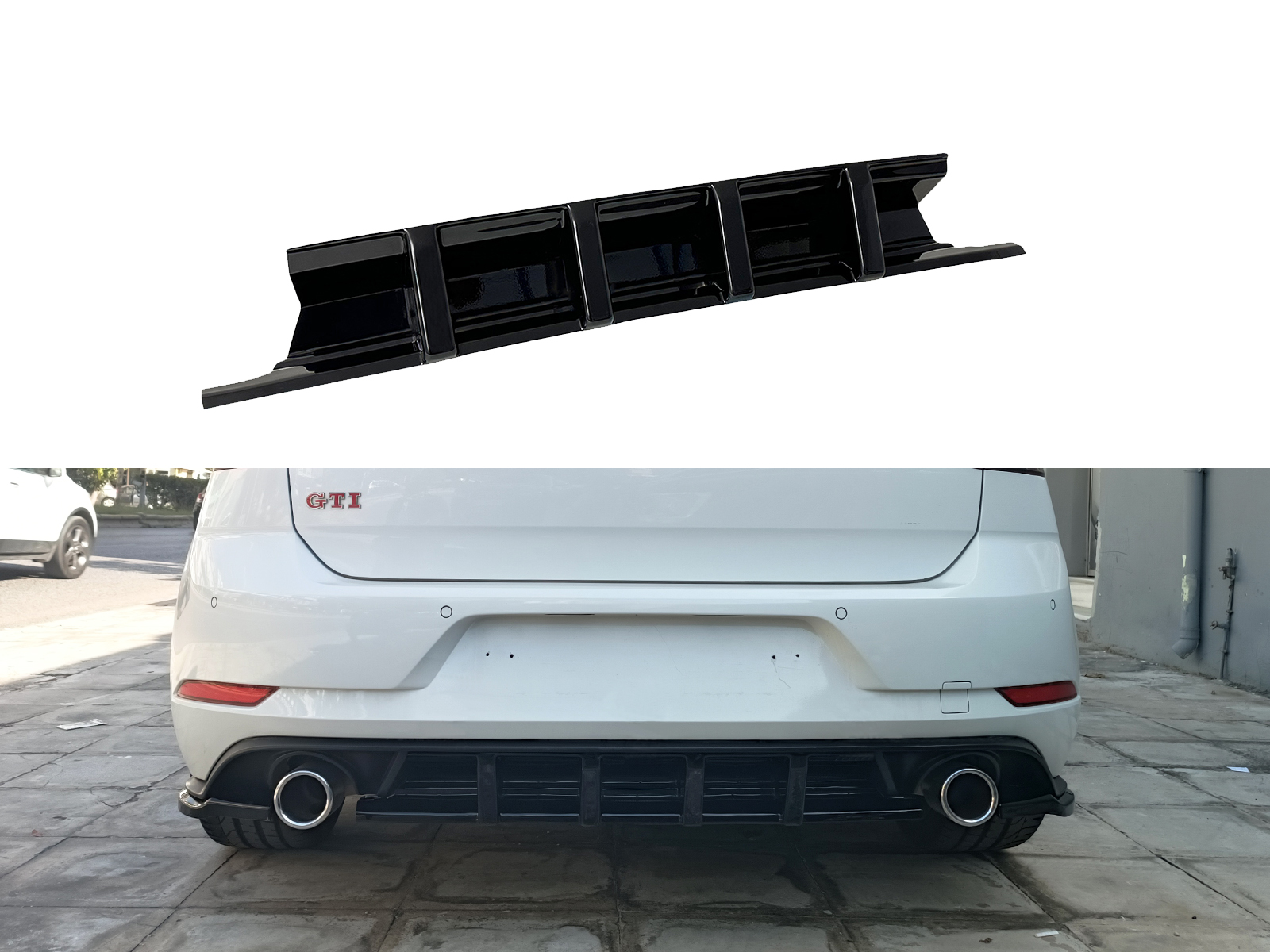Rear Diffuser Volkswagen Golf Mk7 Facelift GTI Πίσω Διαχύτης Volkswagen Golf Mk7 Facelift GTI