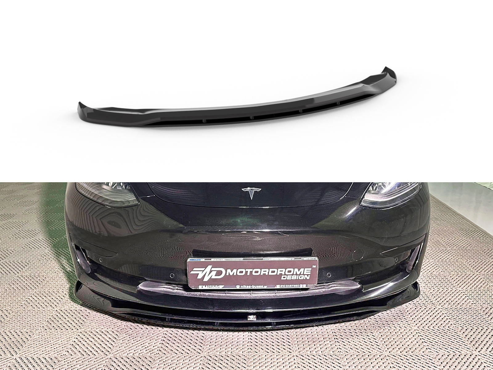 Front Splitter V.2 Tesla Model 3 Εμπρός Σπλίτερ V.2 Tesla Model 3