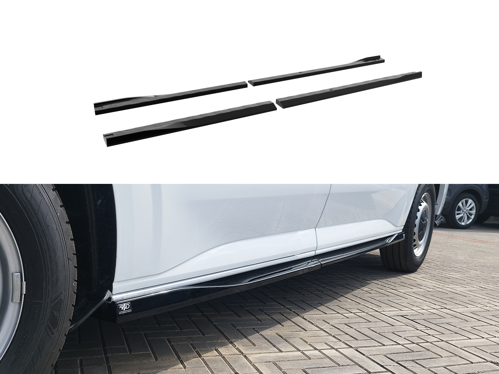 Side Skirts Extensions V.2 Ford Transit Custom Mk2 L1 / Volkswagen T7 Επιπρόσθετα Μαρσπιέ V.2 Ford Transit Custom Mk2 L1 / Volkswagen T7