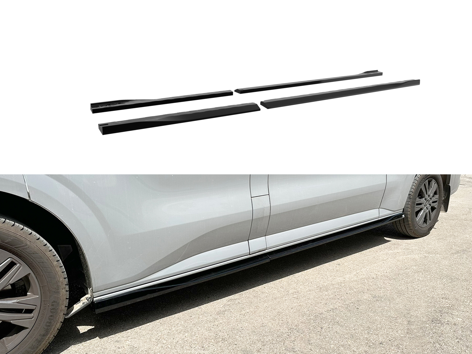 Side Skirts Extensions V.2 Ford Transit Custom Mk2 L2 / Volkswagen T7 Επιπρόσθετα Μαρσπιέ V.2 Ford Transit Custom Mk2 L2 / Volkswagen T7