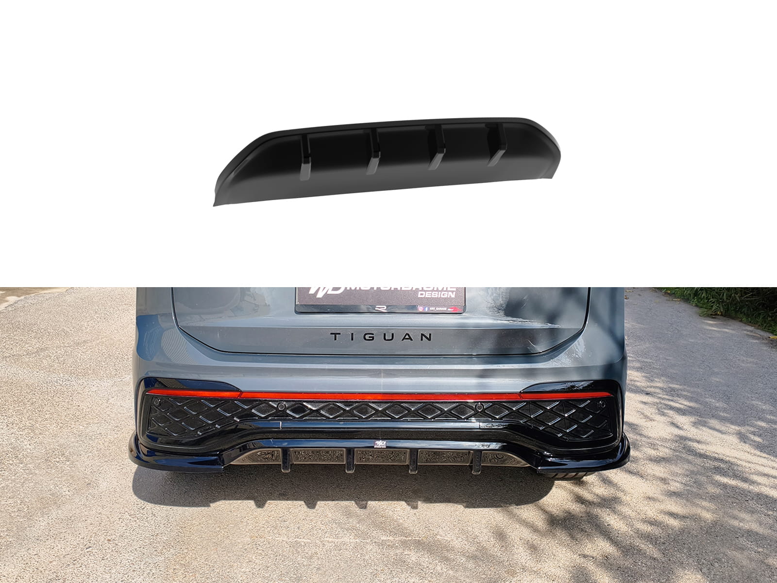 Rear Diffuser Volkswagen Tiguan Mk3 R-Line Πίσω Διαχύτης Volkswagen Tiguan Mk3 R-Line