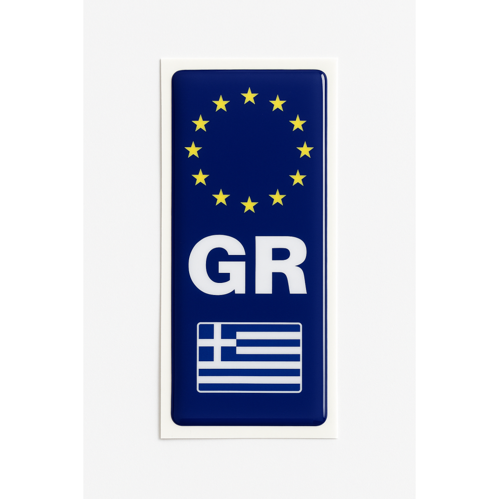 Αυτοκόλλητο πινακίδας "GR" κρύσταλλο 1τμχ AM Αυτοκόλλητο πινακίδας "GR" κρύσταλλο 1τμχ AM