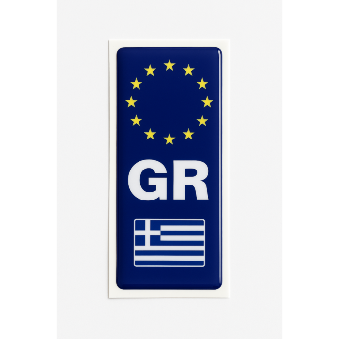 Αυτοκόλλητο πινακίδας "GR" κρύσταλλο 1τμχ AM