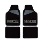 Μοκέτα Μαύρη με Γκρι logo 4τμχ Sparco